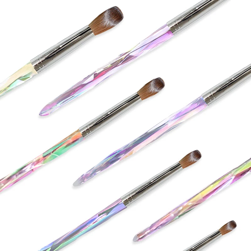 Cepillo de uñas acrílico Kolinsky 100 % puro para manicura en polvo mango de diamante 8-16 Foto 3 de 4