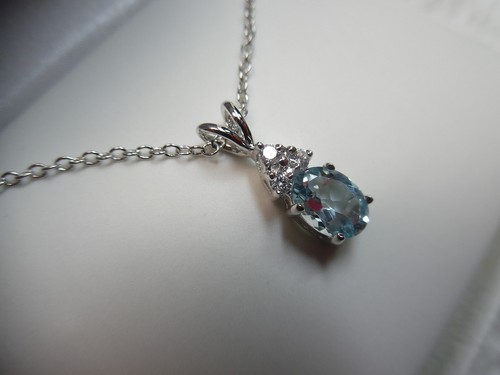 Genuine 2.00 ct Blue Topaz Pendant 160-27T - Picture 2 of 7