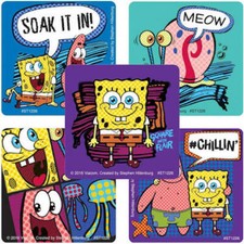 25 Spongebob Squarepants Flair Stickers Party Favors Teacher Supply 2.5" x 2.5"