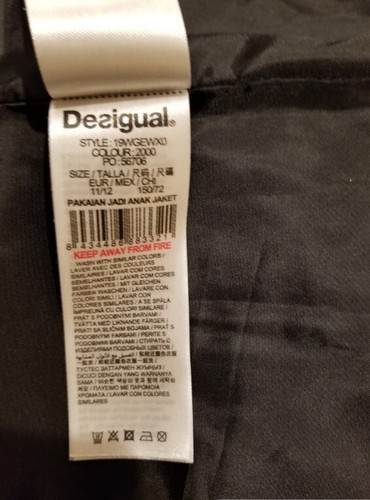 Desigual Girl Graphic Stars Overcoat Black Size 11-12 - Picture 7 of 9