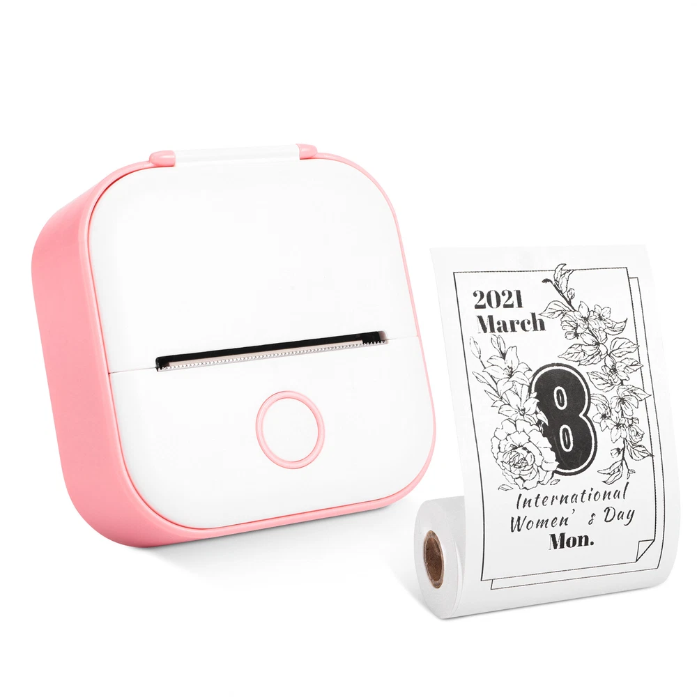 T02 Mini Bluetooth Thermal Photo Printer Label Printing Pocket Wireless 203dpi