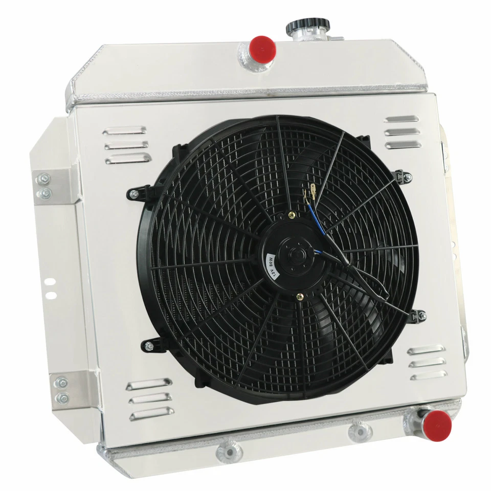 3 Rows Radiator+Shroud Fan+Relay fit 1960-1962 Chevrolet C10 Pickup C20 Pickup Foto 3 de 4