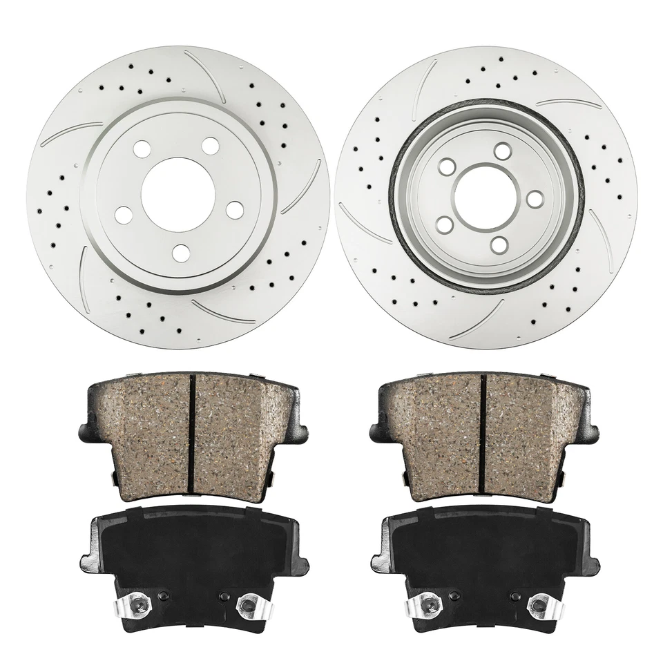 53024+1057 Rear Drilled Rotors+Brake Pads for Dodge Charger Magnum Chrysler 300 - Изображение 2 из 4