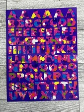 Vintage Lisa Frank Stickers Alphabet Letters Paint Splotch Sticker Sheet USA NEW