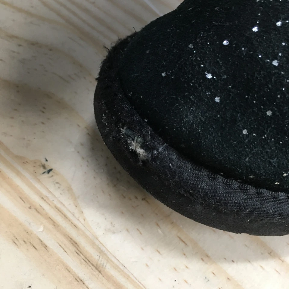 UGG Boots Youth 4 Women 5.5 Classic Short Constellation Winter Flats Black Suede - Image 4 of 4