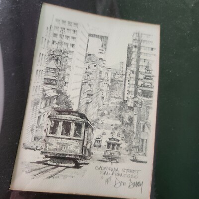1977 Signed Don Davey California Street San Francisco Pencil