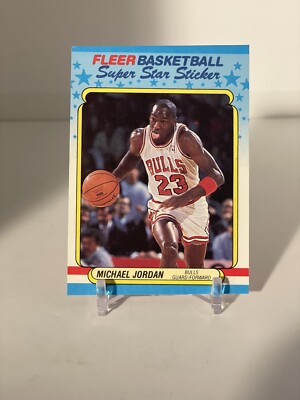 Michael Jordan Fleer Basketball Super Star Sticker Card 7 of 11