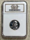 1955 NGC PF68 CAMEO 90% SILVER PROOF WASHINGTON QUARTER 25C NGC "W" Designation