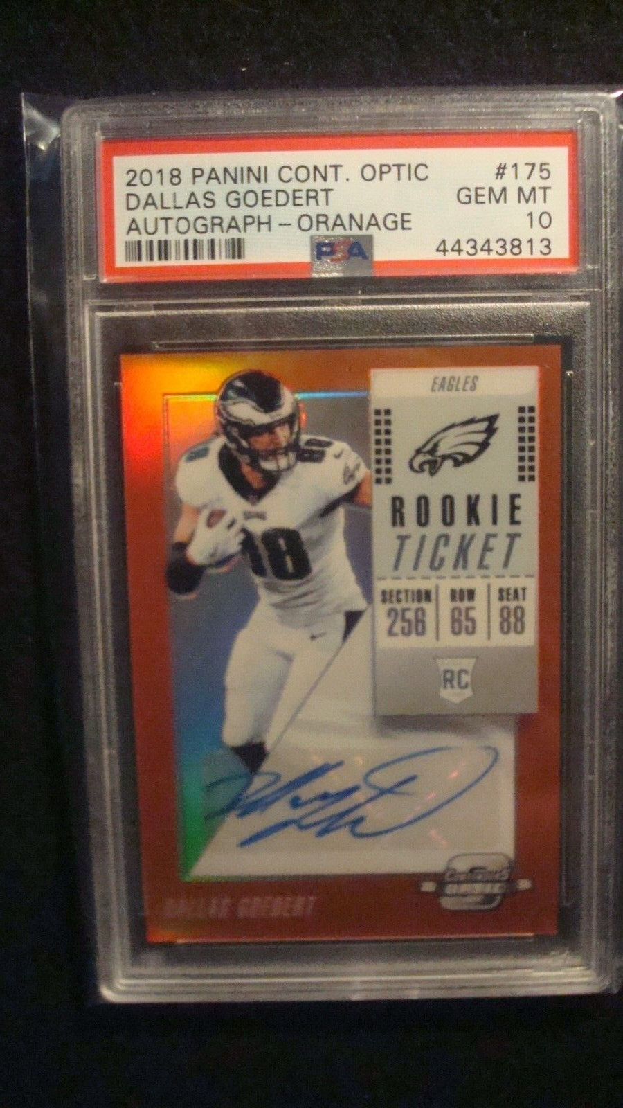 Dallas Goedert Panini Contenders Optic #175 Autograph-Orange