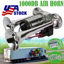 Air Train Horn Kit for Truck Car Super Loud  1000DB 12V Electric Trains Horns US