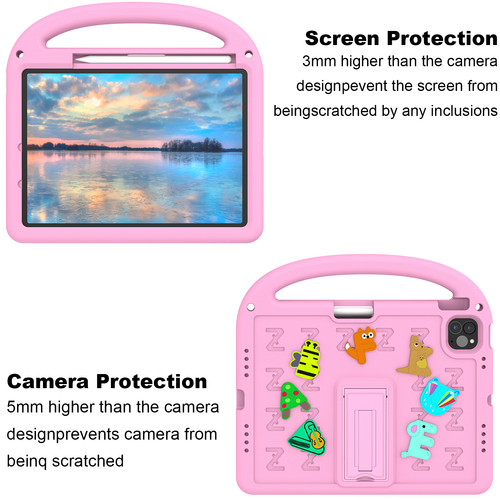 Kids Tablet Case EVA 3D Cartoon Stand Rugged Case For iPad Air 11 inch M2 2024 - Picture 40 of 60