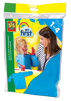 SES Creative Kinder Malschürze Bastelschürze Malkittel Blau 1-4 Jahre