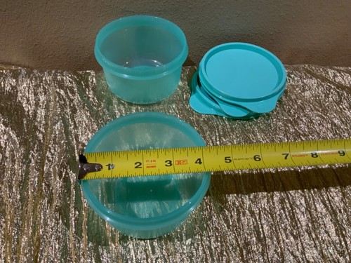 New Set of 3 Tupperware Mini Serving Center Bowls with lids in Mint Color - Picture 10 of 12