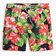 J. Crew Mens 32 Hibiscus Eco Floral Board Shorts Swim Trucks