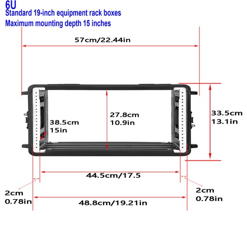 Rack Case 2U 4U 6U 10"-15" Deep Light flight Cases Traveling For DJ - Imagen 40 de 53