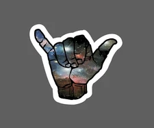 Hang Loose Sticker Galaxy Waterproof Space Travel Shaka Gift NEW