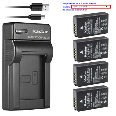 Kastar Battery Slim USB Charger for Nikon Genuine EN-EL20 & Nikon Original MH-27
