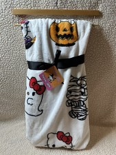 Hello Kitty White Plush Throw Blanket 60" x 70" Halloween Witch Mummy Ghost