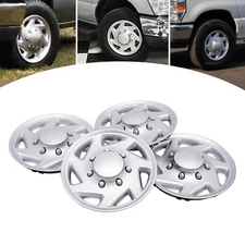 4Pcs Hub Cap Silver Van Full Wheel Cover For 99-18 Ford Econoline E250 E350 E450