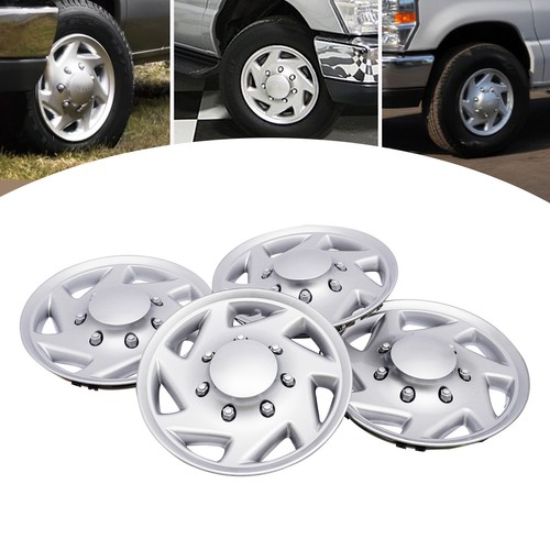 4 NEW For 99-18 Ford Econoline E250 E350 E450 Hubcap Silver Van Full Wheel Cover - Picture 2 of 23