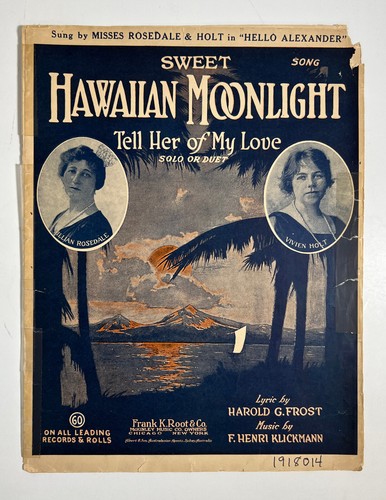 Lote 7 partituras antiguas tema hawaiano c.1917-30s | ukelele | arte isleño - Imagen 14 de 19