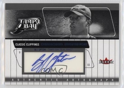 2005 Fleer Classic Clippings Diamond Signings Blue BJ Upton #DS-BU Auto nd3