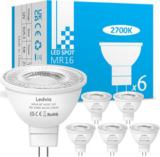 GU5.3 MR16 LED Bulbs, 12V 5W (50W Halogen Equivalent), Warm White 2700K, 391LM,
