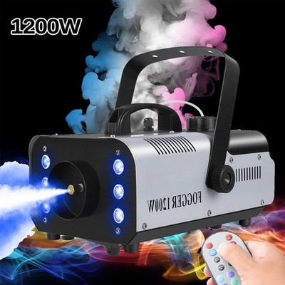 1200W Nebelmaschine Rauch Fernbedienung LED RGB Bühnenlicht Party Show DJ Disco