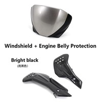 Eurowagens Trident 660 Motorrad Windschutzscheibe Windabweiser Hellgrau/Schwarz