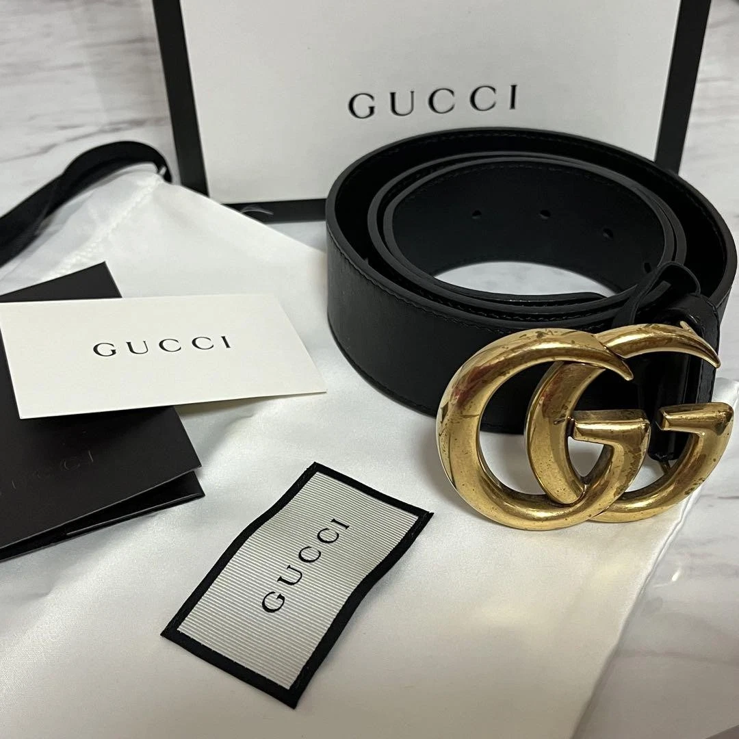 Ceinture GUCCI double larg noire