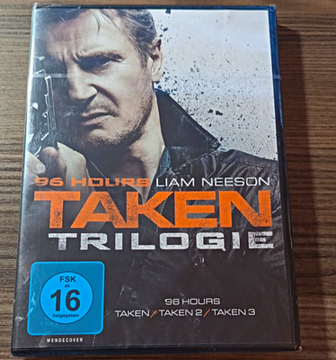 96 Hours Taken Trilogie DVD Box Set Wendecover FSK 16 Neeson.   3 Teile NEU!