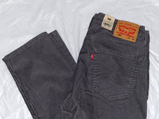NEW  Men's Levi's 505 Regular Stretch 33 x 32 Grey Corduroy Jeans