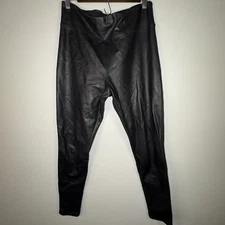 Nordstrom Women’s Matte Metallic Commando Faux Leather Leggings Medium Black