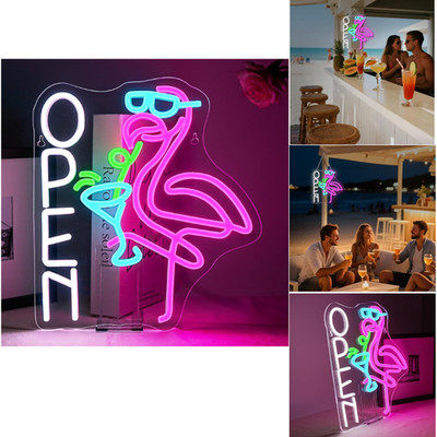 Flamingo Neon Schild Wand Deko LED Schriftzug 5V2A