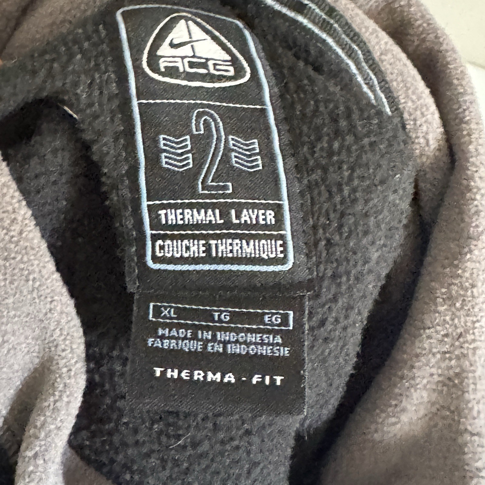 SACAI X NIKE NIKE ACG Uomo Nero Strato Termico 2 Giacca Taglia XL Y2K Vintage Logo All'aperto