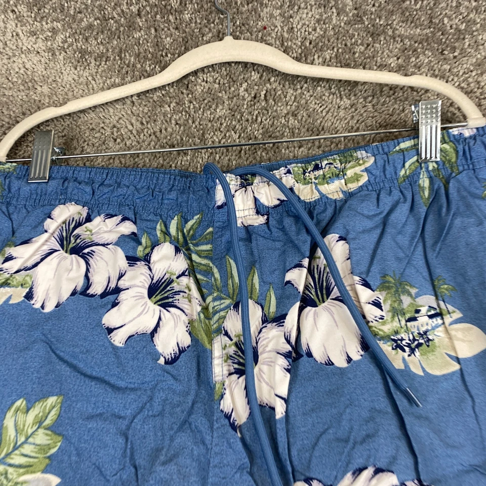 Pantalones Cortos de Tablero Marca CHEROKEE PARA Hombre Talla XXL Azul Cintura Elástica Cordón Floral Foto 2 de 4