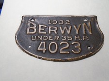 1932 BERWYN ILLINOIS VEHICLE LICENSE PLATE TAX TAG LOW #4023