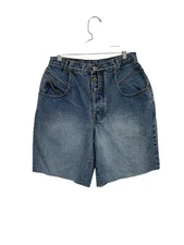 VTG 90s Gitano Denim Cut Off Shorts Sz 12 28W Mom Jeans High Waist Button Fly