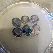 6pc Sapphire Oval Cut Lot 3.26ct Total Blue/Gray Loose Gems