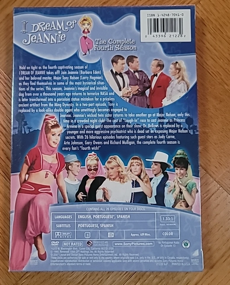 I Dream of Jeannie - The Complete Fourth Season (DVD, 2007, 4-Disc Set) New - Image 2 of 2