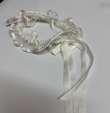 Victoria Secret Leg Garter Bridal Wedding White Mesh  Satin w/ Bow