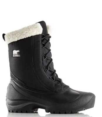 Sorel Cumberland Black Snow Boots White Faux Fur Trim Womens Sz. 7 - Image 1 of 4