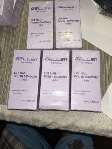 Lot of 5 Gellen Time To Shine Gel Nail Pro Packs 18 ML 0.61 Fl OZ