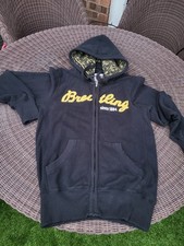 Breitling 1884 black full zip big logo fleece hoodie