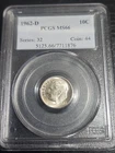 1962-D PCGS MS66 Silver Uncirculated Roosevelt Dime 19c Free Shipping