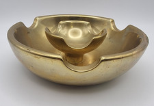 Vintage Art Deco Brass Ashtray Bowl by S. Dixon Leeds Unusual Design Heavyweight