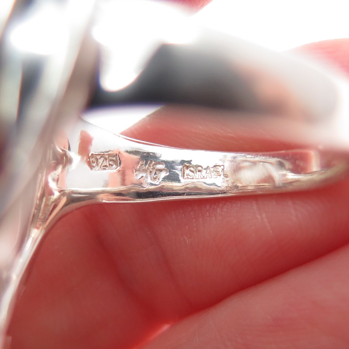 HAGIT GORALI Sterling Silver Vintage Israel Real Pearl Modernist Ring Size 7.75