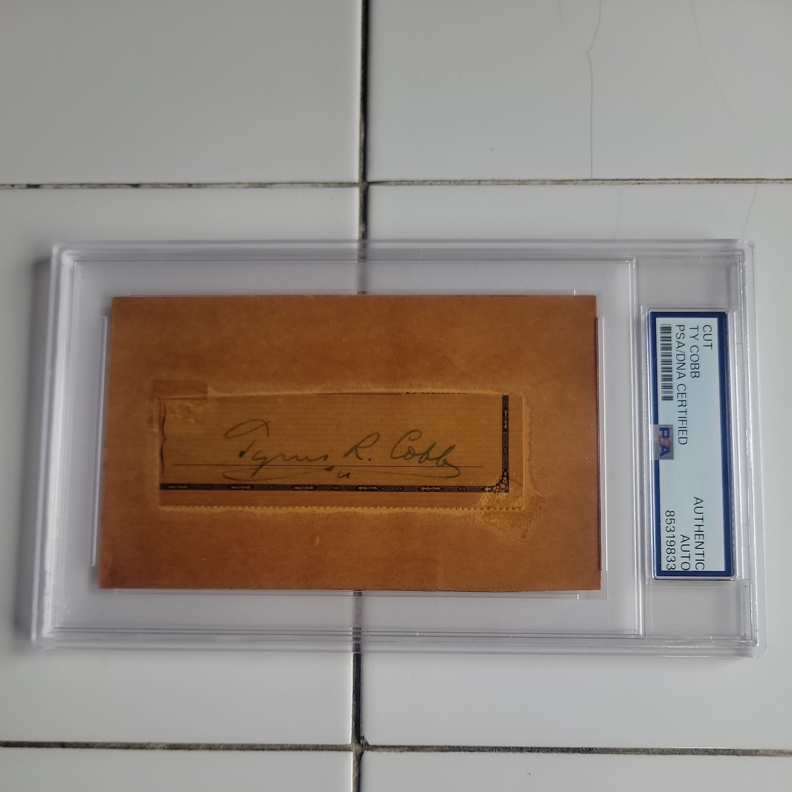 Tyrus R Cobb PSA/DNA Certified Cut Authentic Auto Beautiful Full Autograph 
