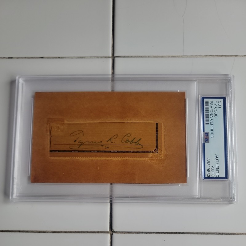 Tyrus R Cobb PSA/DNA Certified Cut Authentic Auto Beautiful Full Autograph