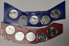 2012 p+d america the beautiful quarters full set 10 coin  in mint plastic 